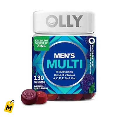 OLLY Gomitas Multi Hombre - Pa que estes jevi, Vitaminas y Zinc, Sabor Mora