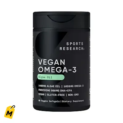 Omega 3 Vegano de Algas Sports Research 1040mg 60 Capsulas Sin Pescado