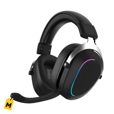 onn Audifono Gamer Inalambrico PC - Dual 2.4Ghz y Bluetooth - 24 Horas - Gel Frio Comodo