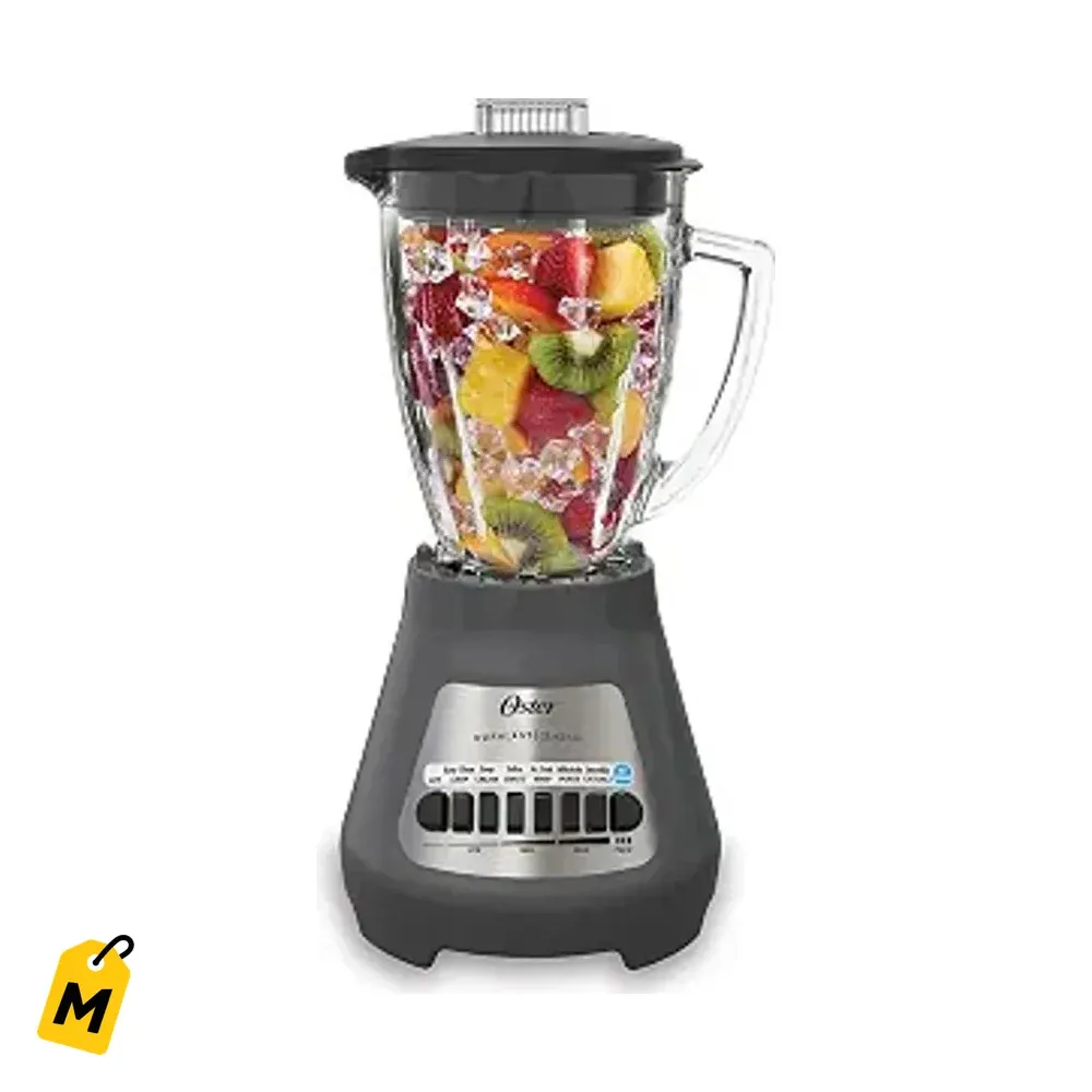 Oster Licuadora Clasica 8 Vel Vaso Vidrio 6 Tazas Gris