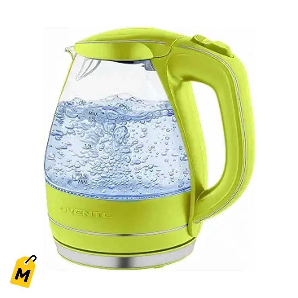 OVENTE Caldera Electrica 1.5L Cristal Verde. Agua caliente al toque!