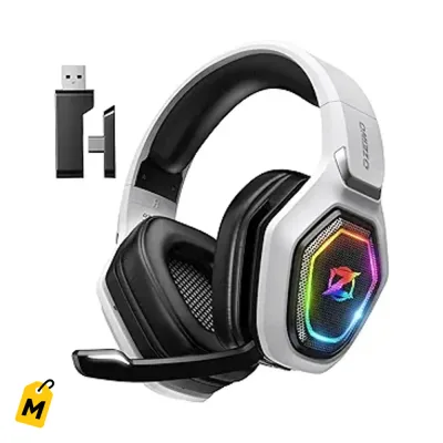 Ozeino Audifonos Gaming Inalambricos 2.4GHz pa PC PS5 PS4 Switch y mas 40h Bateria