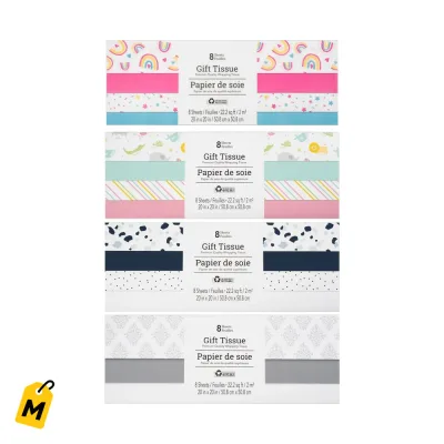 Papel Seda Pa Envolver Regalos - Disenos Bacanos - Pack de 8
