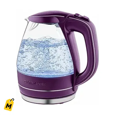 Pava Electrica OVENTE 1.5L Cristal Morada Calienta Agua al Tiro