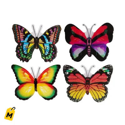 Pegatinas de Mariposas 3D con Brillo para Decorar - Paquete de 4