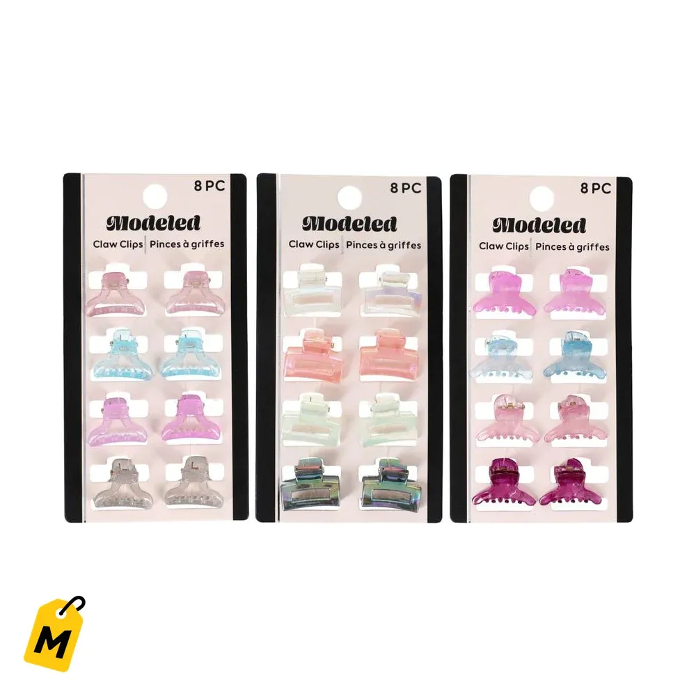 Pinchitos de Pelo Mini Estilos Surtidos Paquete de 8