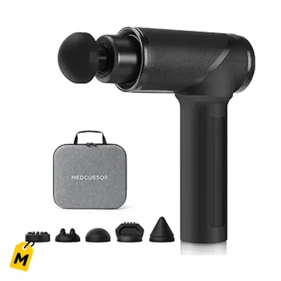 Pistola Masaje Medcursor - Motor Potente, Alivia Dolor Muscular, 6 Cabezas, Regalo Pa Papa