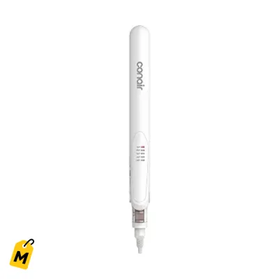 Plancha Conair Doble Ceramica 1 pulgada - 5 Temperaturas, Placas Largas, Blanca