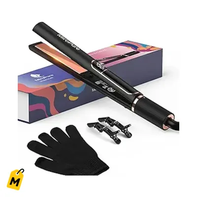Plancha Pelo MiroPure Titanio 1 Pulgada Calentamiento Rapido Iones Negativos Apagado Auto