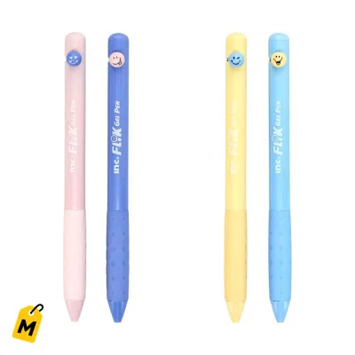 Plumas Gel Flix Tinta Negra Colores Surtidos Paq de 2
