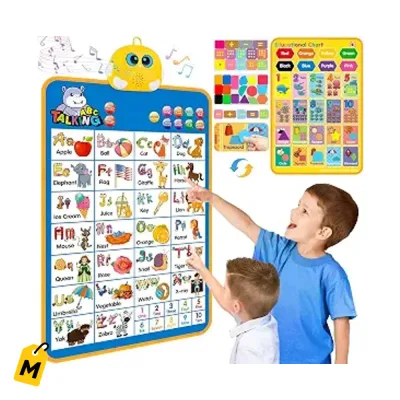 Poster Electronico con Voz para Aprender ABC y 123 - Azul