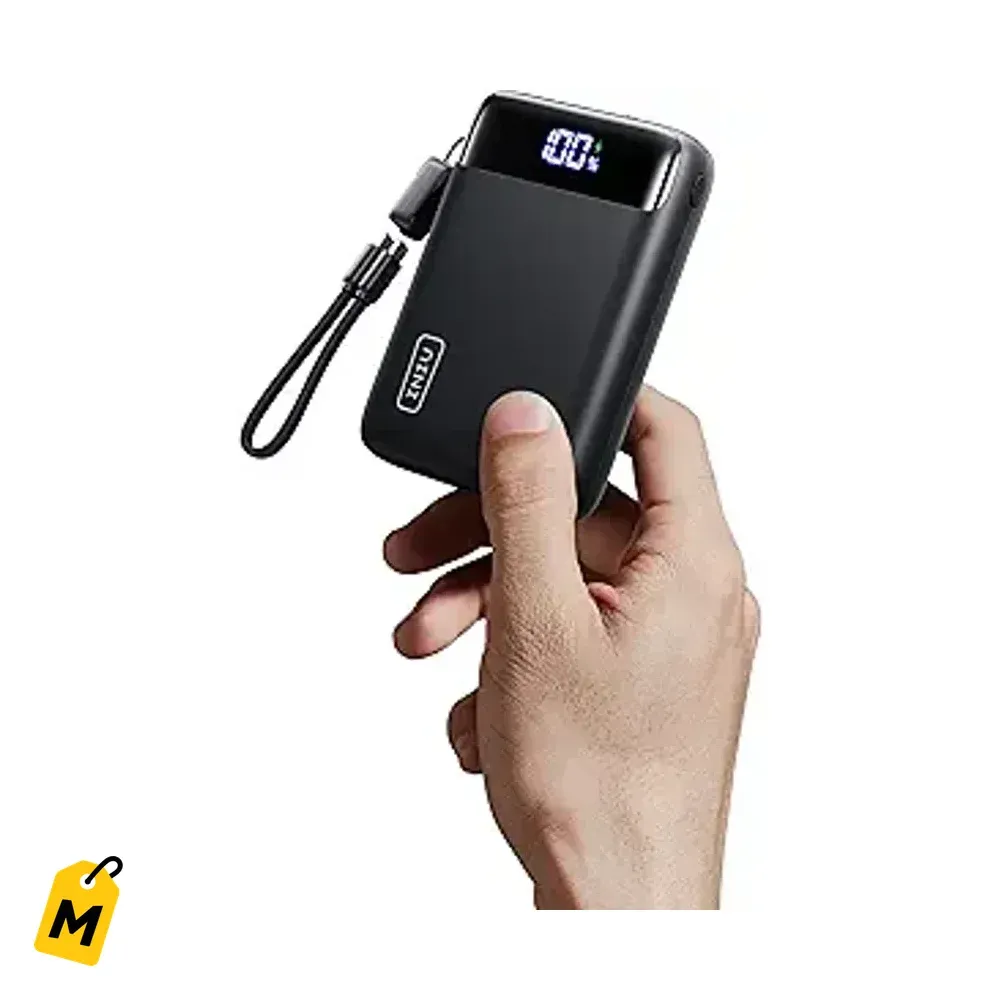 Power Bank INIU 20000mAh Carga Ultra Rapida Cable USB-C Linterna Viaje Seguro