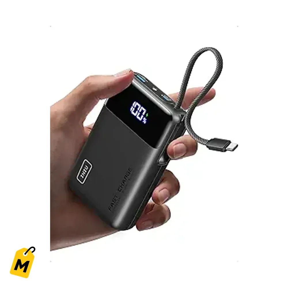 Power Bank INIU 20000mAh Pequeno con Cable USB C. Carga Rapida 45W para tu Celular y Table