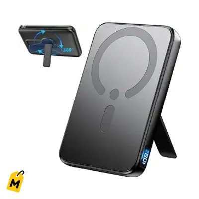Power Bank Magsafe 12000mAh con Soporte Ajustable y Carga Rapida USB-C para iPhone