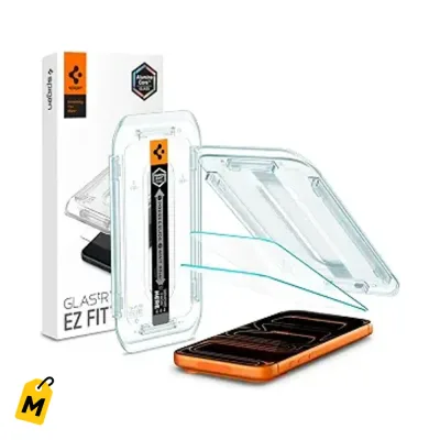 Protector Spigen GlasTR EZ Fit iPhone 17 16 Pro Max - Cristal 10H+ Nitido 2 Pack