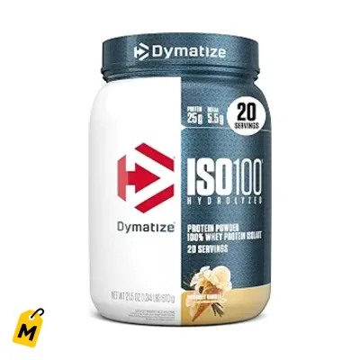 Proteina Dymatize ISO100 Vainilla Gourmet - 100% Suero Aislado para Crecimiento Muscular