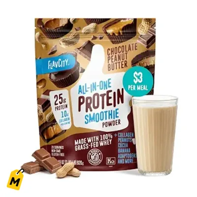 Proteina FlavCity Grass Fed Chocolate Mani 25g Proteina 10g Colageno Sin Azucar
