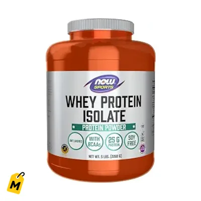 Proteina NOW Foods Aislada Suero 25g BCAAs Sin Sabor 5 Libras Pa Que Te Ponga Fuerte