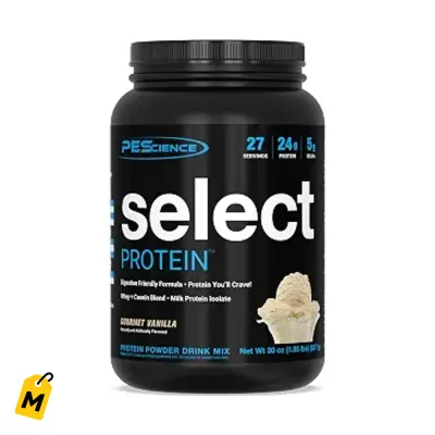 Proteina Select Vainilla - Pa Hombres y Mujeres - Baja Calorias y Carbs - 27 Serv