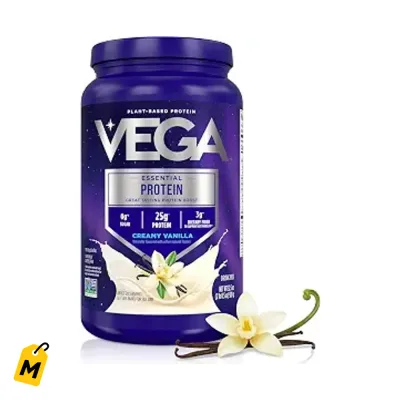 Proteina Vegana Vega Esencial Vainilla Cremosa Sin Lactosa Bote Grande 20 Serv