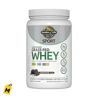 Proteina Whey Chocolate Garden of Life SPORT 24g. Vaca Pastoreo, Probioticos, Sin GMO/Glut