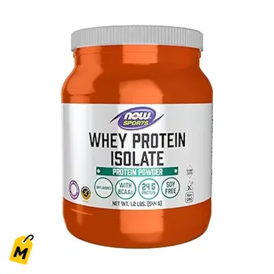 Proteina Whey Isolate NOW Sports 25g BCAAs Sin Sabor 1.2 Lb
