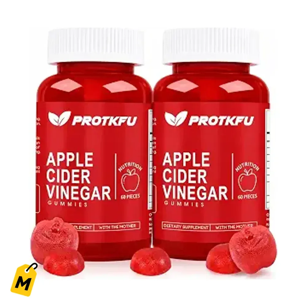 ProTKFU Gomitas Vinagre Manzana 1000mg | 120 Unidades | Con B12 y B6 | Apoya Metabolismo y