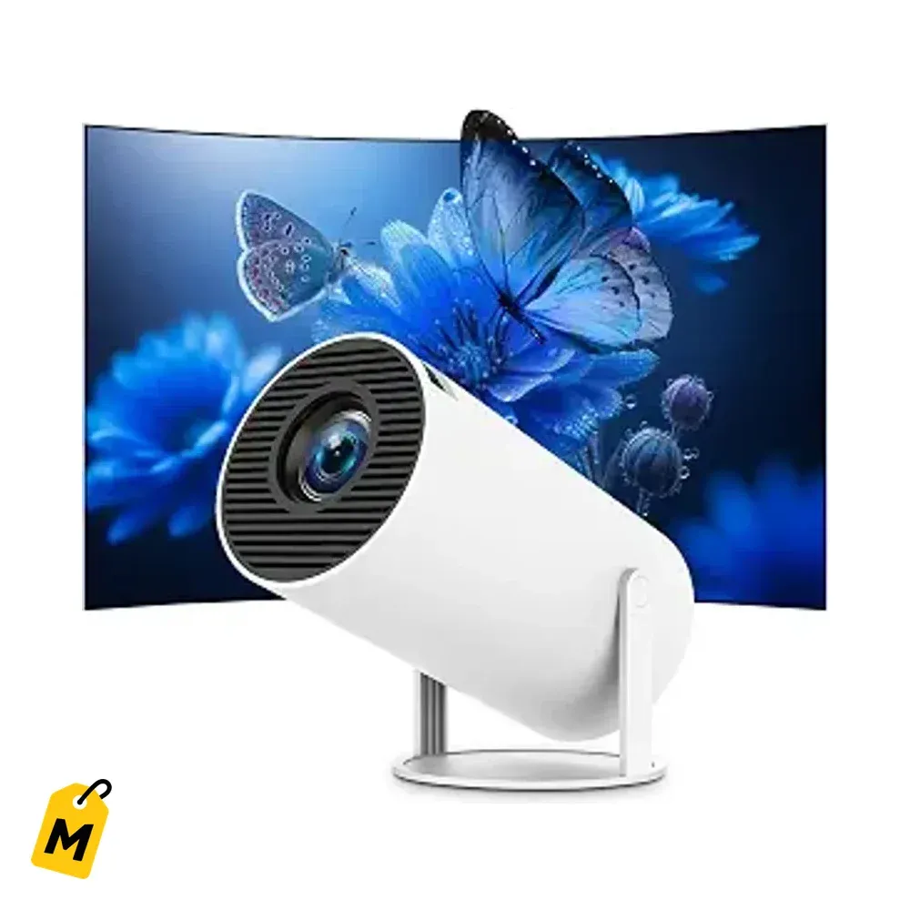 Proyector Mini Portatil 4K WiFi 6 Android Netflix Gira 180 Grados Teatro Casa