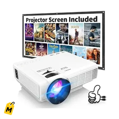 Proyector PANSEBA 1080P con Pantalla, Bluetooth, HDMI/USB, pa tu cine en casa, pa to la fa