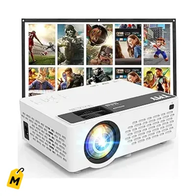 Proyector TMY 1080P Mini Portatil con Bluetooth y Pantalla 80in