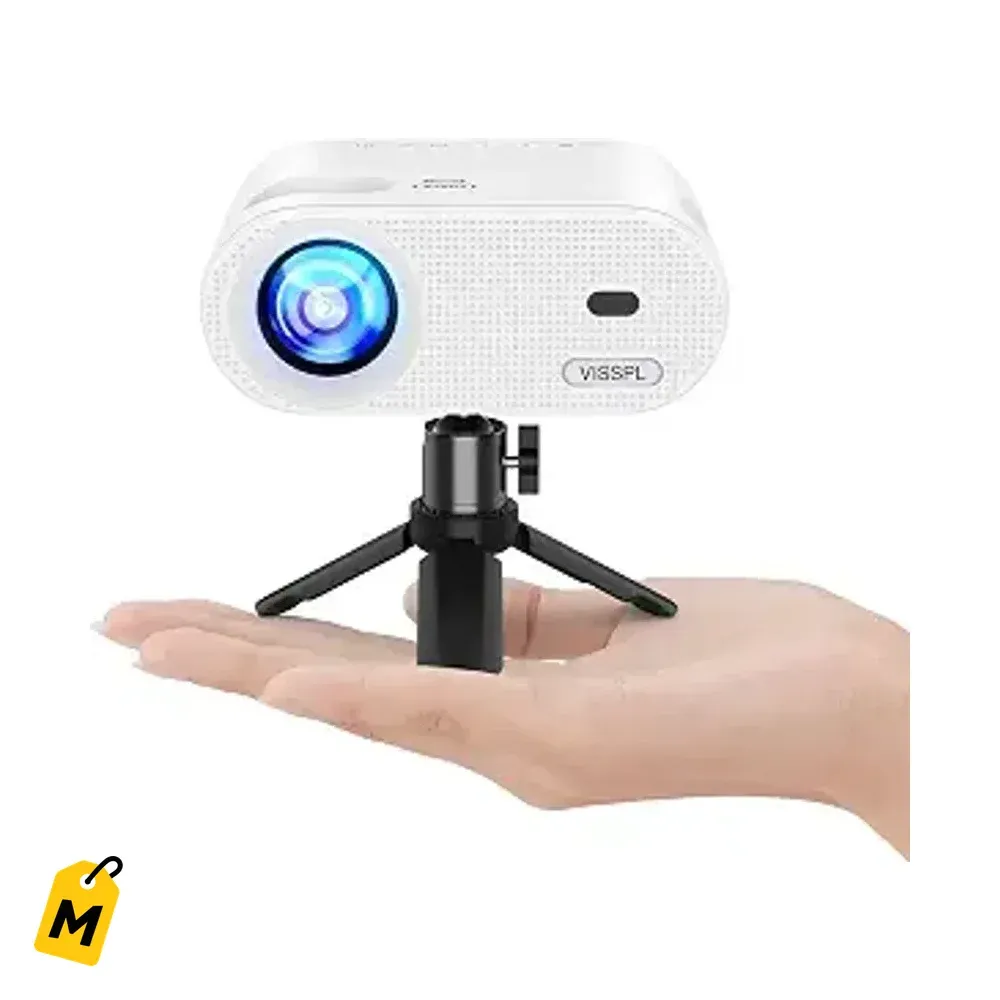 Proyector VISSPL Mini HD 1080P Portatil con Tripode para Cine en Casa y Ninos