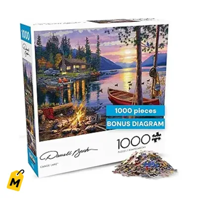Puzzle 1000 Piezas Buffalo Games Lago Canoa Adultos | Arte Chulisimo Hecho en USA