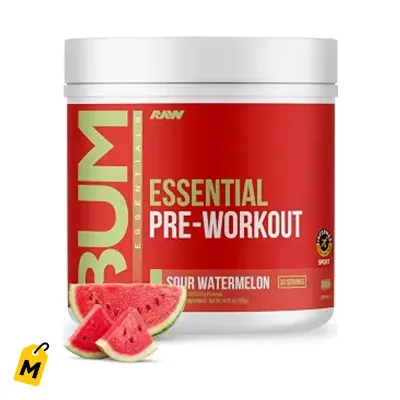 RAW Pre-Workout Esencial Sandia Agria - Chris Bumstead - Energia y Enfoque Pa Ti