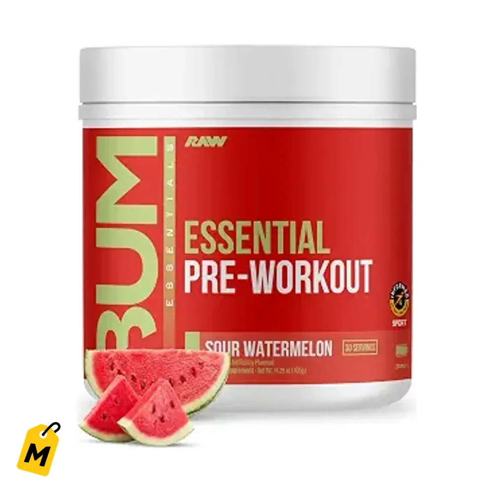 RAW Pre-Workout Esencial Sandia Agria - Chris Bumstead - Energia y Enfoque Pa Ti