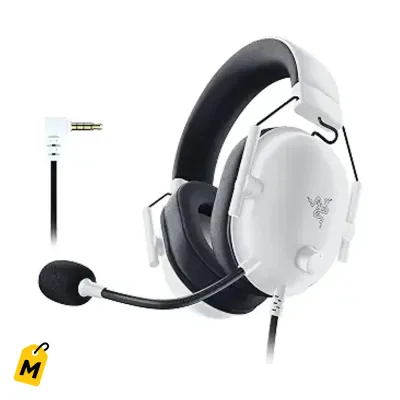 Razer BlackShark V2 X Audifonos Gaming Blancos: Sonido 7.1, Drivers 50mm, Pa PC, PS5, Swit