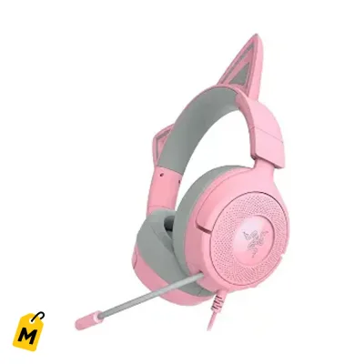 Razer Kraken Kitty V3 X Rosao Audifonos Gamer con Orejas de Gato