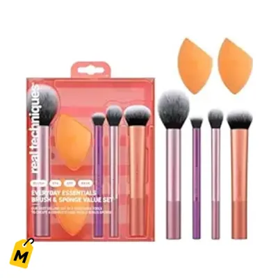 Real Techniques Set Maquillaje 6 Piezas - Brochas y Esponjas Pa Un Flow Nitido