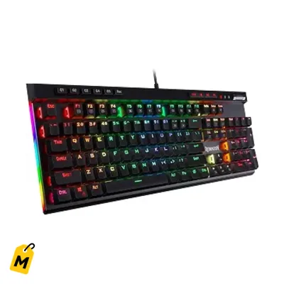 Teclado Gaming Mecanico Redragon K580 RGB con Macros y Rueda Multimedia - Switches Azules 
