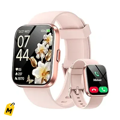 Reloj Inteligente Mujer HD 1.85 Llama Recibe Compatible iPhone Android Ritmo Cardiaco 3ATM