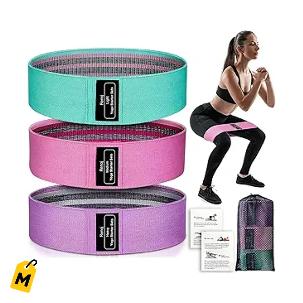 Renoj Bandas de Resistencia: Set 3 Telas pa Entrenar Piernas y Gluteos en Casa