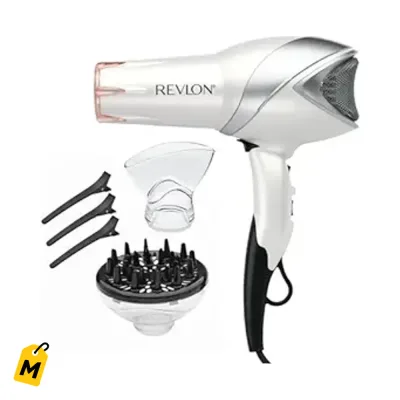 Secador Pelo REVLON Infrarrojo Ionico 1875W Anti Frizz Difusor Concentrador Blanco