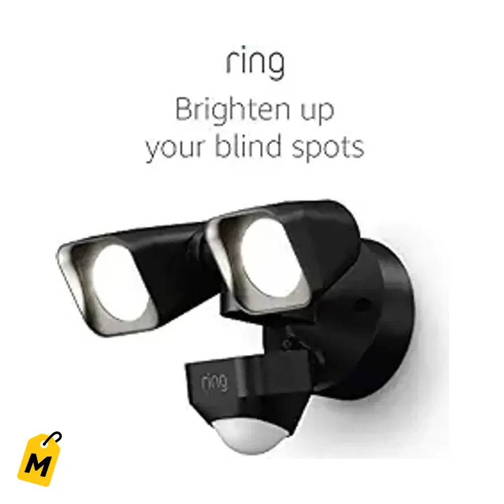 Ring Foco Seguridad Cableado Negro: Sensor Movimiento y LEDs Super Brillantes