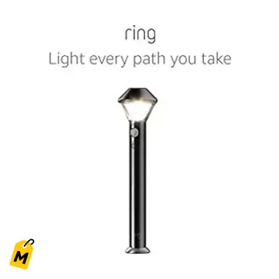 Ring Pathlight Bateria - Luz inteligente pa tu patio, se prende sola, con Alexa, Negra