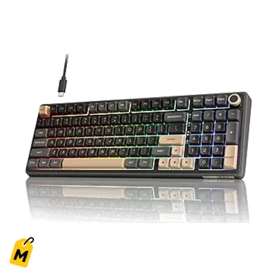 RK R98 Pro Teclado Mecanico Cableado Gamer RGB Sonido Cremoso Switches Intercambiables