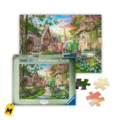 Rompecabezas Ravensburger 1000 Piezas - Calle de Iglesia - Pueblo Ingles Sereno