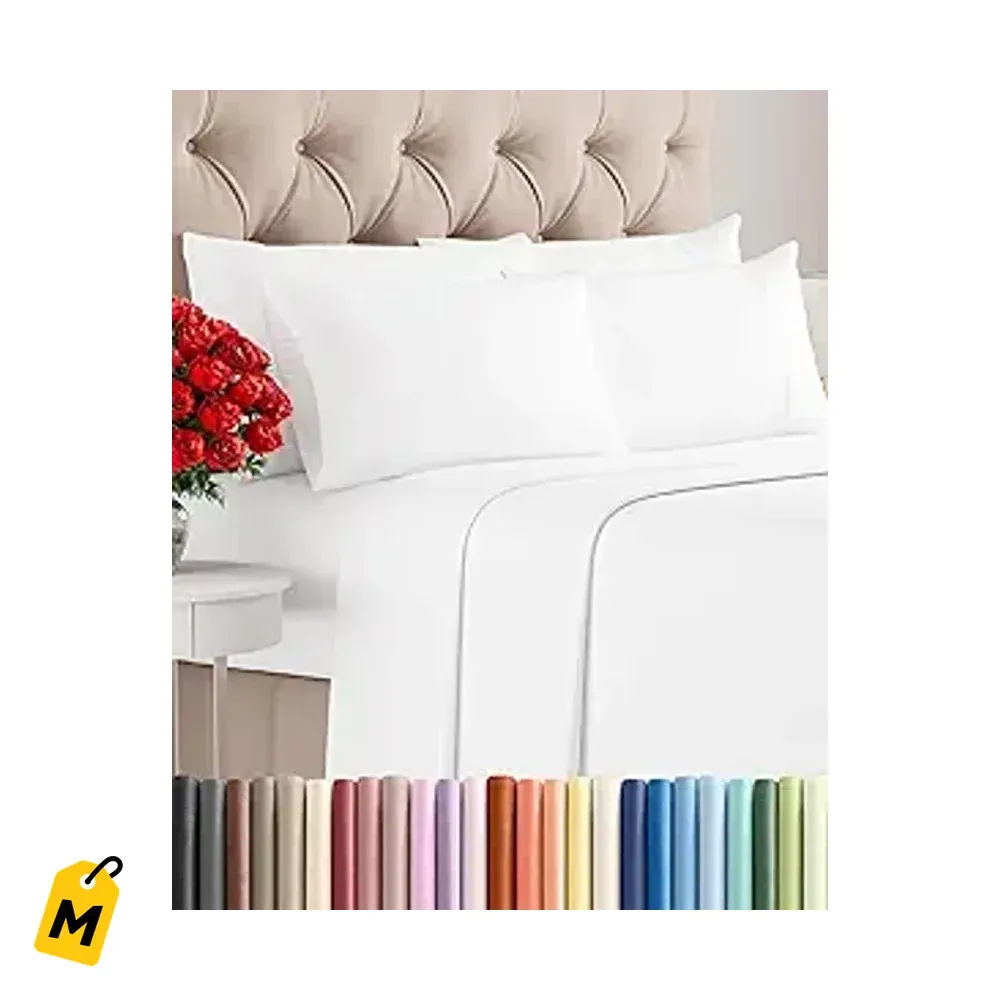 Sabanas Queen 6 Piezas Blanco - Super Suaves Frescas Lujo Hotel Mercablo