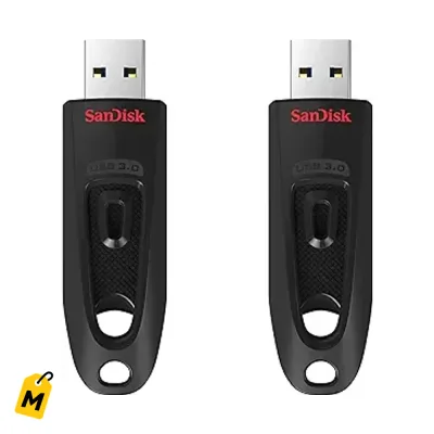 Sandisk USB 3.0 Ultra 64GB (2-Pack) - Rapidez y espacio pa tus cosas