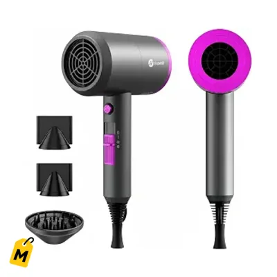 Secador de Pelo Ionico Slopehill 1800W Potente Secado Rapido Bajo Ruido Salon Casa