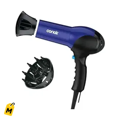 Secador Pelo Conair Ligero y Potente 1875W - Pelo Grueso - Con Difusor