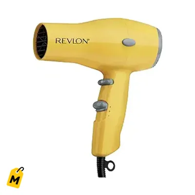 Secador Revlon Compacto 1875W Amarillo - Pelo Liso y Brilloso, Facil de Llevar